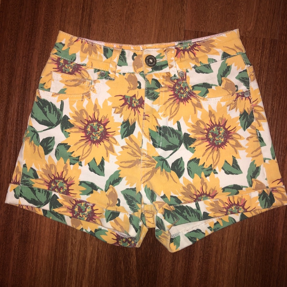 Bullhead Denim Co Mom Sunflower Shorts